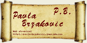 Pavla Brzaković vizit kartica